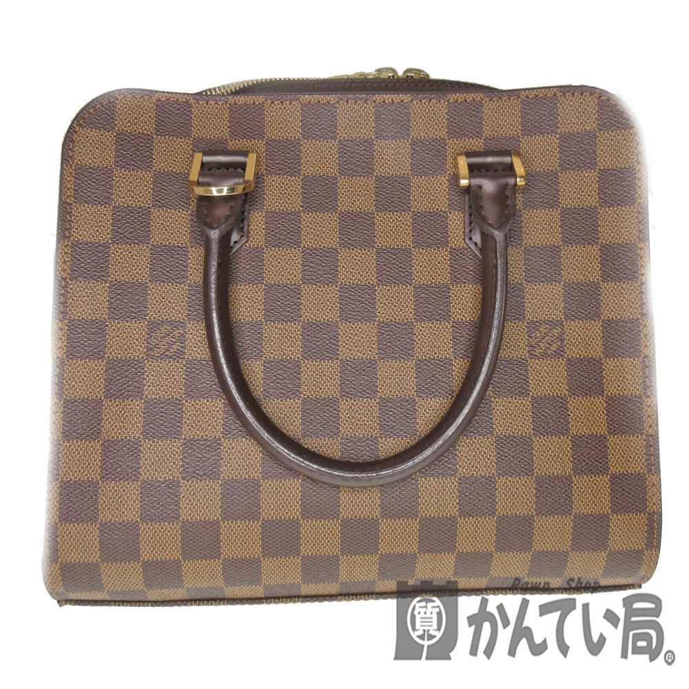 LOUIS VUITTON Triana Damier Canvas Ebene Brown Bag Handbag